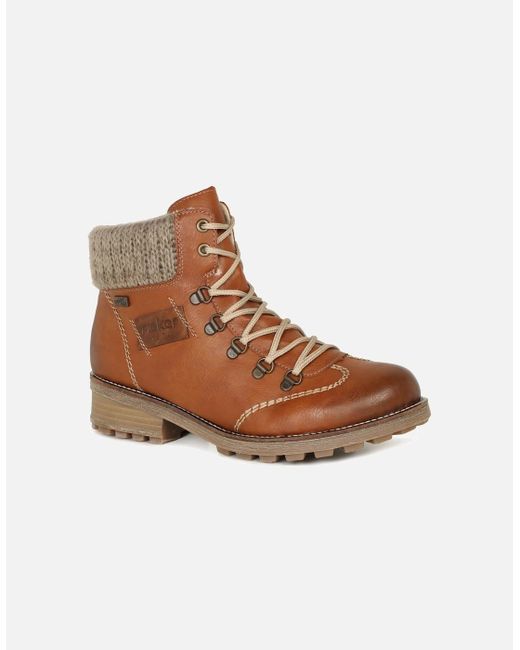 Rieker Brown Wool Ladies Lace Up Ankle Boots
