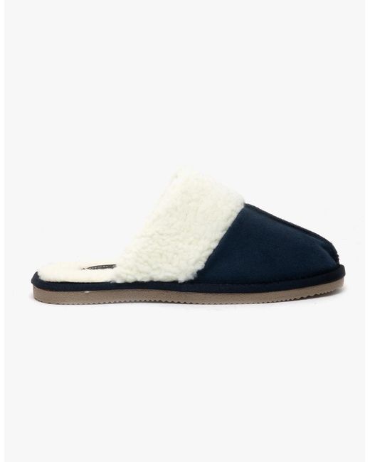 Hush Puppies Blue Arianna Suede Mule Slippers