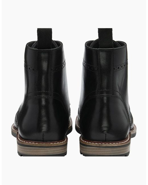 Frank Wright Black Corby Brogue Boots for men