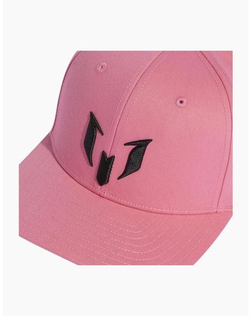 Adidas Pink Logo Embroidered Snapback Cap for men