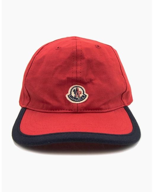 Moncler Red Junior Logo Cap for men
