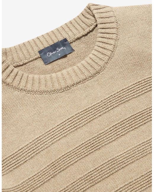 Oliver Sweeney Natural 100% Cotton Crew Neck Jumper for men