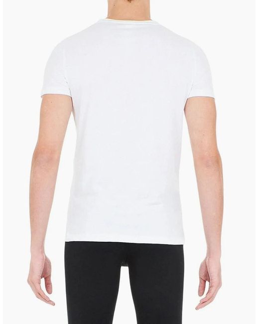 Hom White Supreme Cotton V-Neck T-Shirt for men