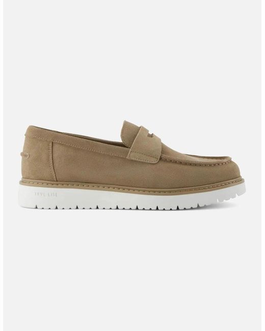 TOMS White Navi Trvl Lite Havana Dune Dark Suede Loafer for men