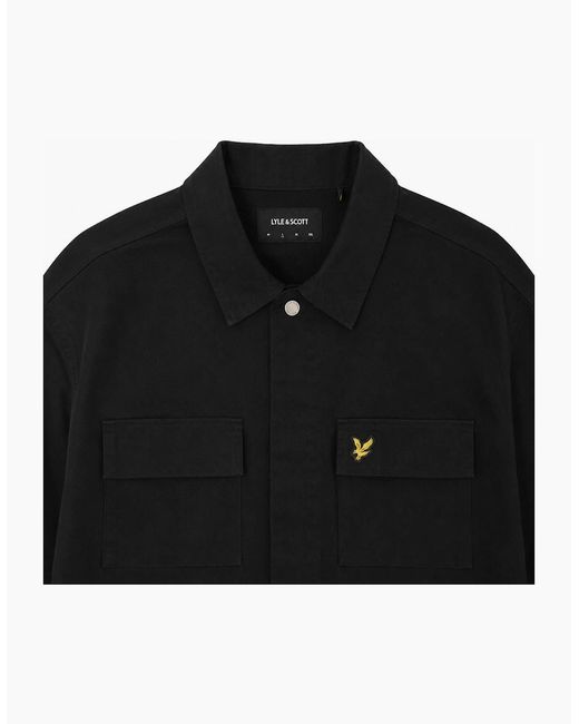 Lyle & Scott Black Lyle & Scott Washed Overshirt Jet for men