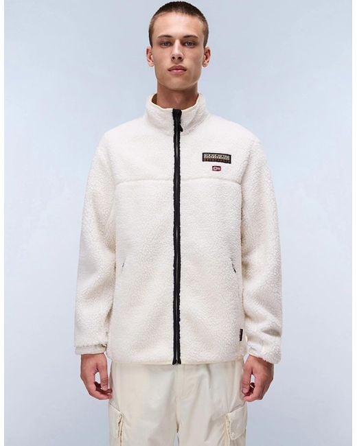 Napapijri White Tynik Full-Zip Fleece Jacket for men