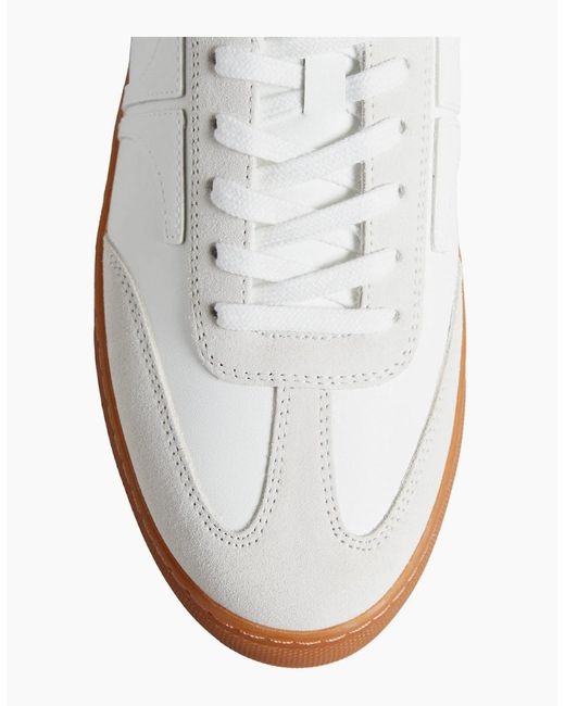 Ted Baker White Robbert Retro Suede Leather Mix Sneakers for men