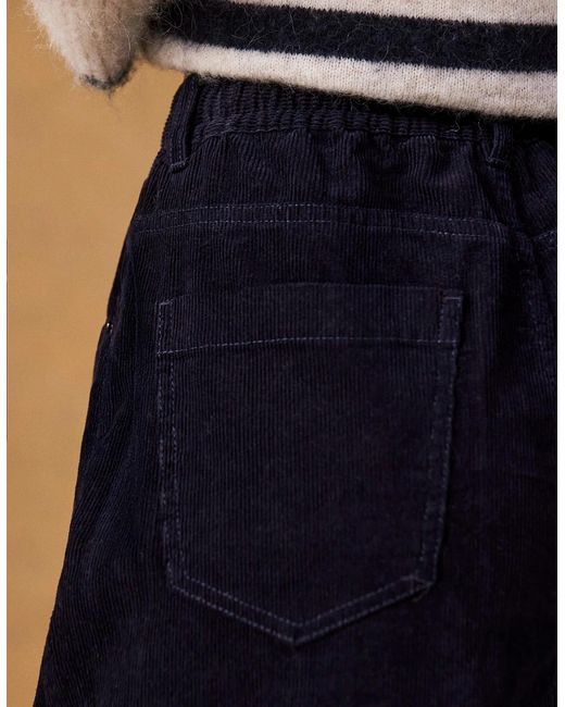 Ro&zo Blue Cord Drawstring Wide Leg Trousers