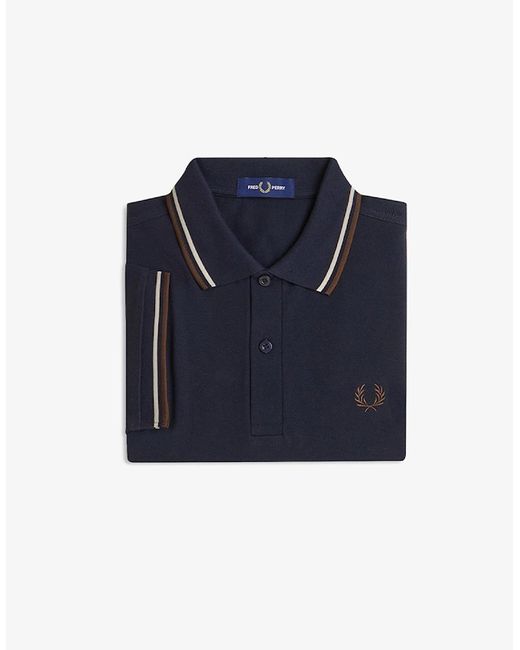 Fred Perry Blue Twin Tipped Polo Shirt for men