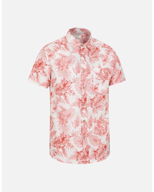 Mountain Warehouse Pink Tropical Leaves Shirt for men