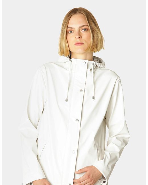 Ilse Jacobsen White Rain Short Rubberised Raincoat