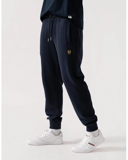 Belstaff Blue Patch Logo Sweatpants for men
