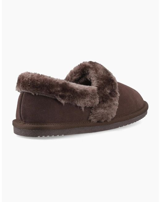 Hush Puppies Brown Ariel Suede Chocolate Slippers