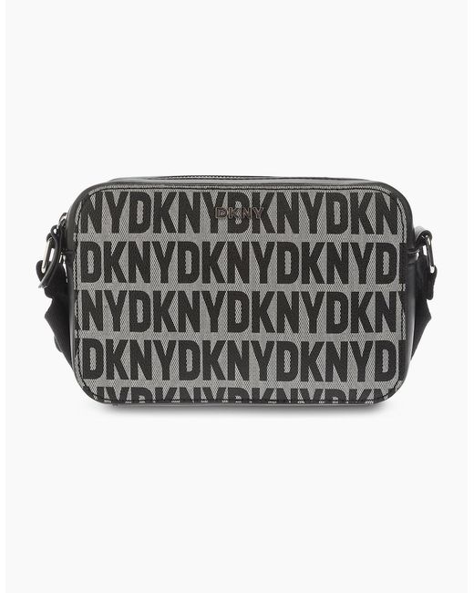 DKNY Black Tutu Double Zip Camera Crossbody Bag