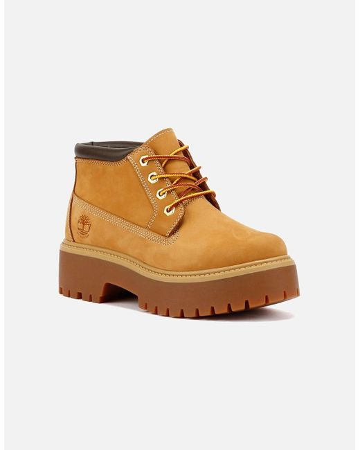 Timberland Brown Stone Street Nellie Leather Wheat Boots