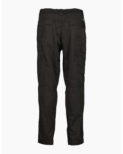 C P Company Black Satin Stretch Lens Cargo Pants for men