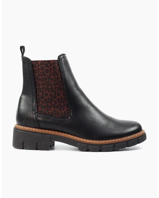 Lunar Black Ribble Ankle Boots