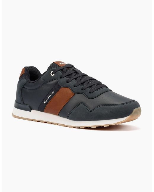 Ben Sherman Blue Owen Retro /Tan Trainers for men