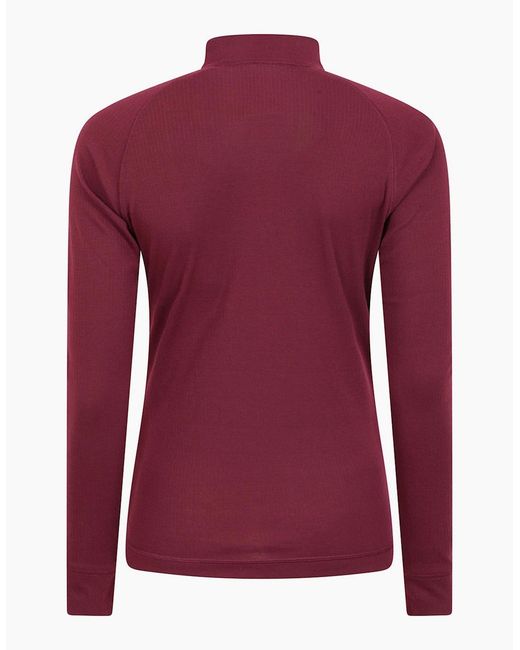 Mountain Warehouse Red Ladies Talus Zip Neck Long-Sleeved Thermal Top