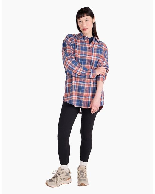 Mountain Warehouse Blue Ladies Elm Flannel Relaxed Fit Long-Sleeved Shirt