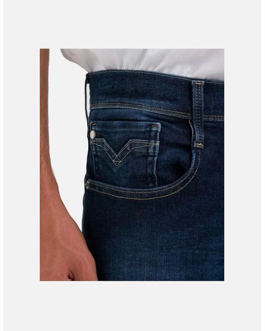 Replay Blue Recycle 360*Hyperflex Mid Stretch Slim Fit Jean 007 for men