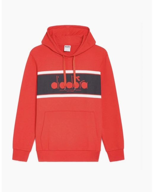 Diadora Red Logo Fer. Italy Hoodie for men