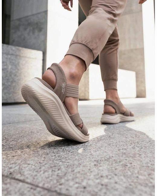 Skechers White Ultra Flex 3.0 Sandal