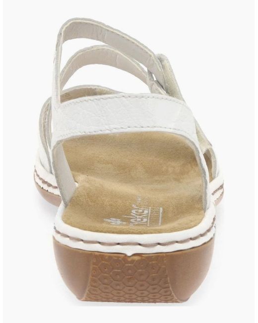 Rieker White Sphere Riptape Sandals
