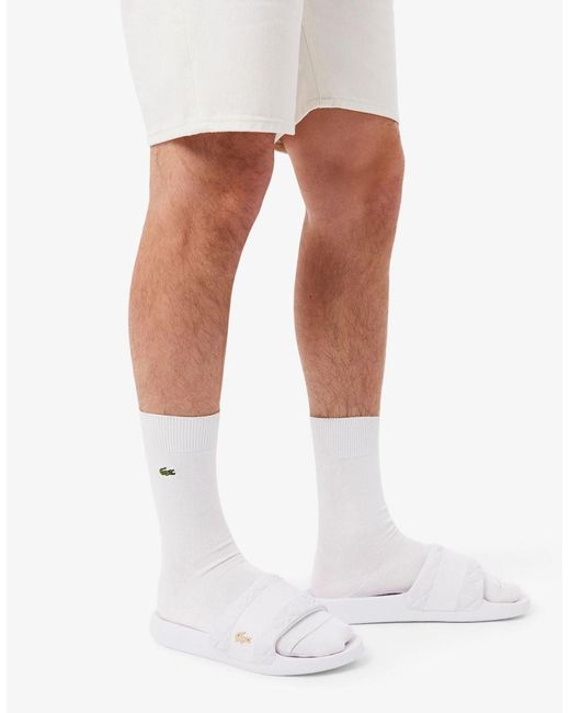 Lacoste White Serve Hybrid Monogram Slides for men