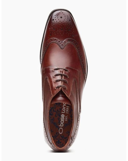 Base London Red Steeple Brogue Shoes for men