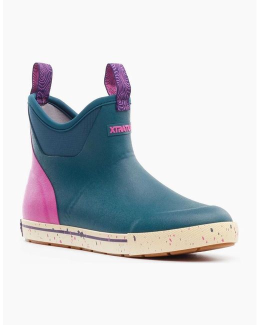 XtraTuf Pink Ankle Deck Camp Boot Rubber Wellington Boots