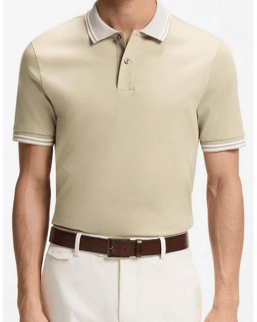 Boss White H-Phillipson Slim Fit Mercerized Polo Shirt for men