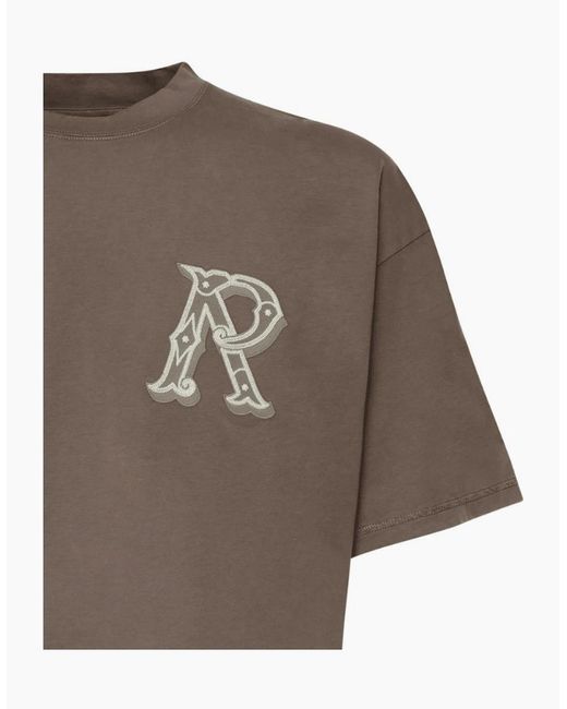 Represent Brown Western Initial Oversized T-Shirt for men