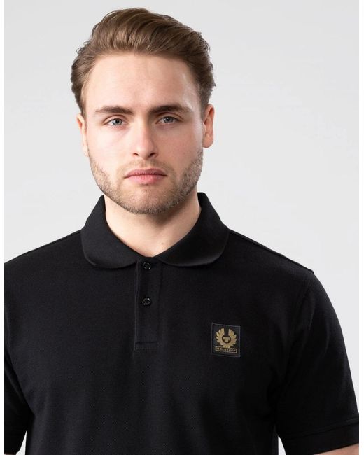 Belstaff Black Short Sleeved Polo for men