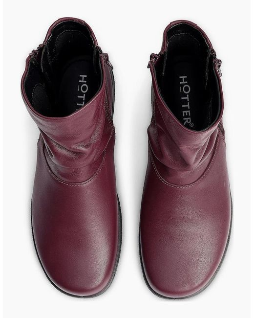 Hotter Purple Whisper Ankle Boots