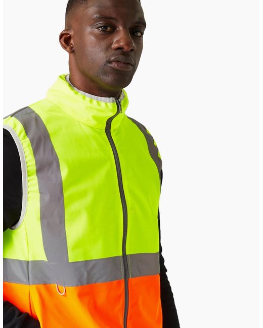 Regatta Yellow Professional Full Zip Hi-Vis Vest for men