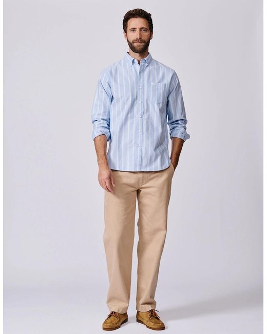 aubi Blue Aldridge Oxford Button Down Shirt for men