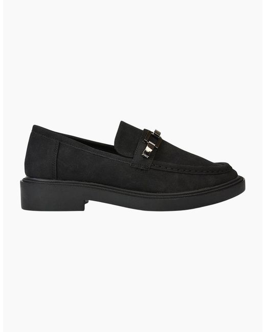 XY London Black Ladies Dakoa Chain Detail Loafers