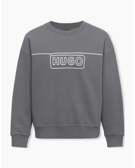 Boss Gray Nalves Crew Sweater for men