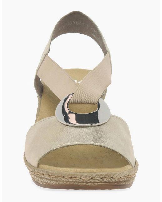 Rieker White Alula Wedge Heel Sandals