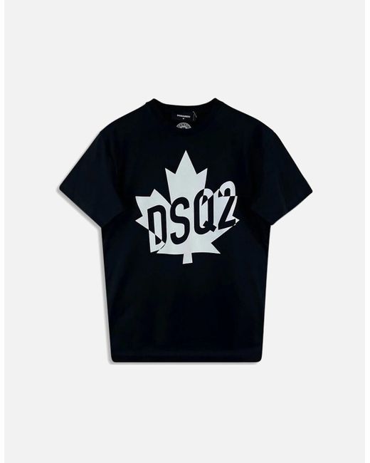 DSquared² Blue Maple Leaf T-Shirt for men