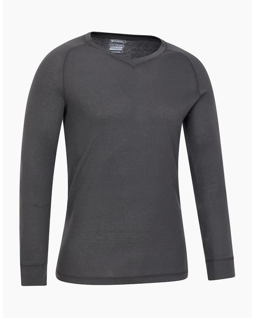 Mountain Warehouse Gray Talus V Neck Thermal Top for men