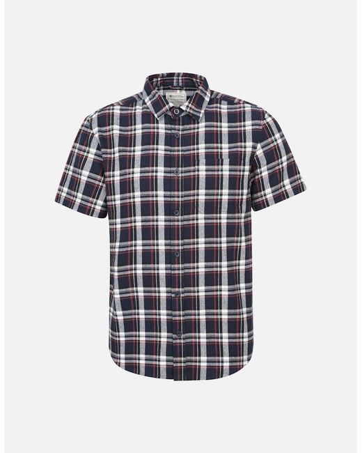 Mountain Warehouse Blue Trace Flannel Short-Sleeved Shirt for men