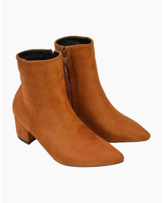 XY London Brown Ladies Ayda Pointed Ankle Boots