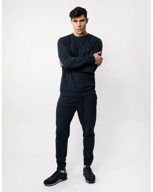 Boss Blue Boss Sestart Cotton-Terry Tracksuit Bottoms With Logo Patch Nos for men