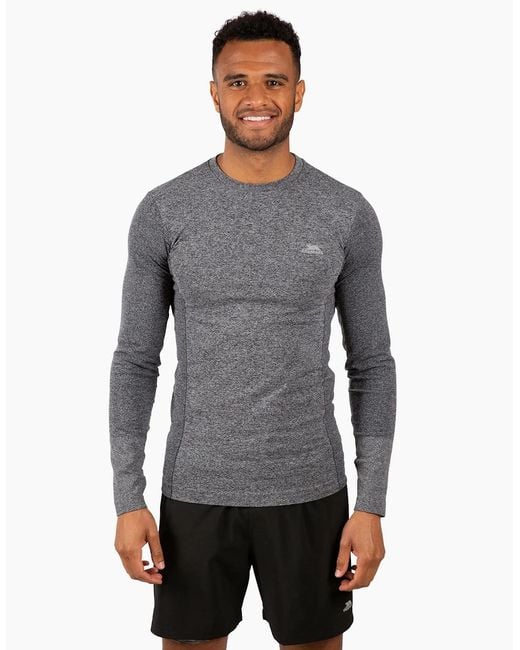 Trespass Gray Timo Long Sleeve Active Top for men