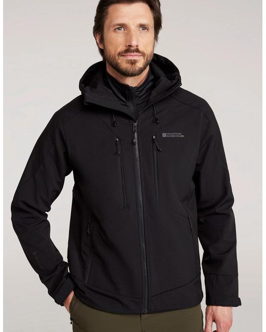 Mountain Warehouse Blue Radius Recycled Soft Shell Jacket for men