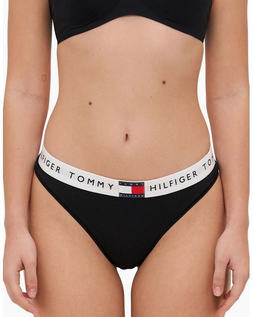 Tommy Hilfiger Black Heritage Cotton Thong