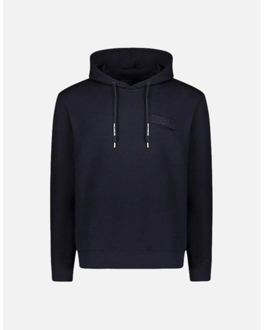 Paul & Shark Blue Embroidered Shark Active Fleece Hoody 050 for men
