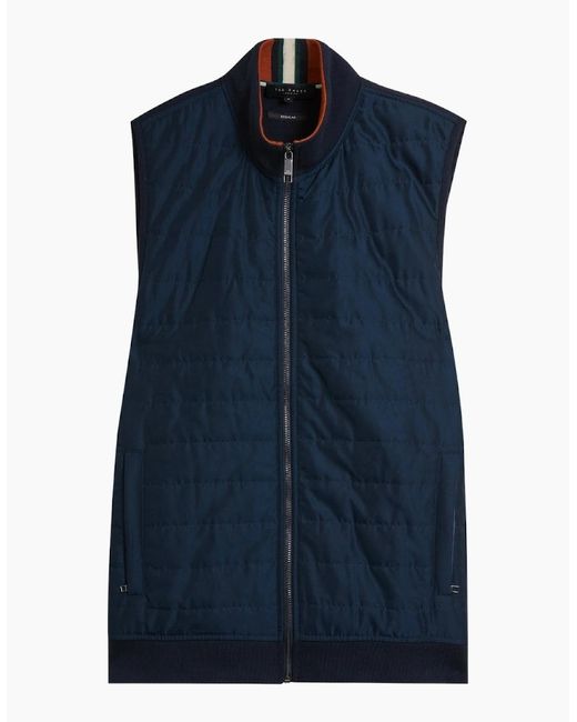 Ted Baker Blue Atho Regular Fit Quilted Gilet for men